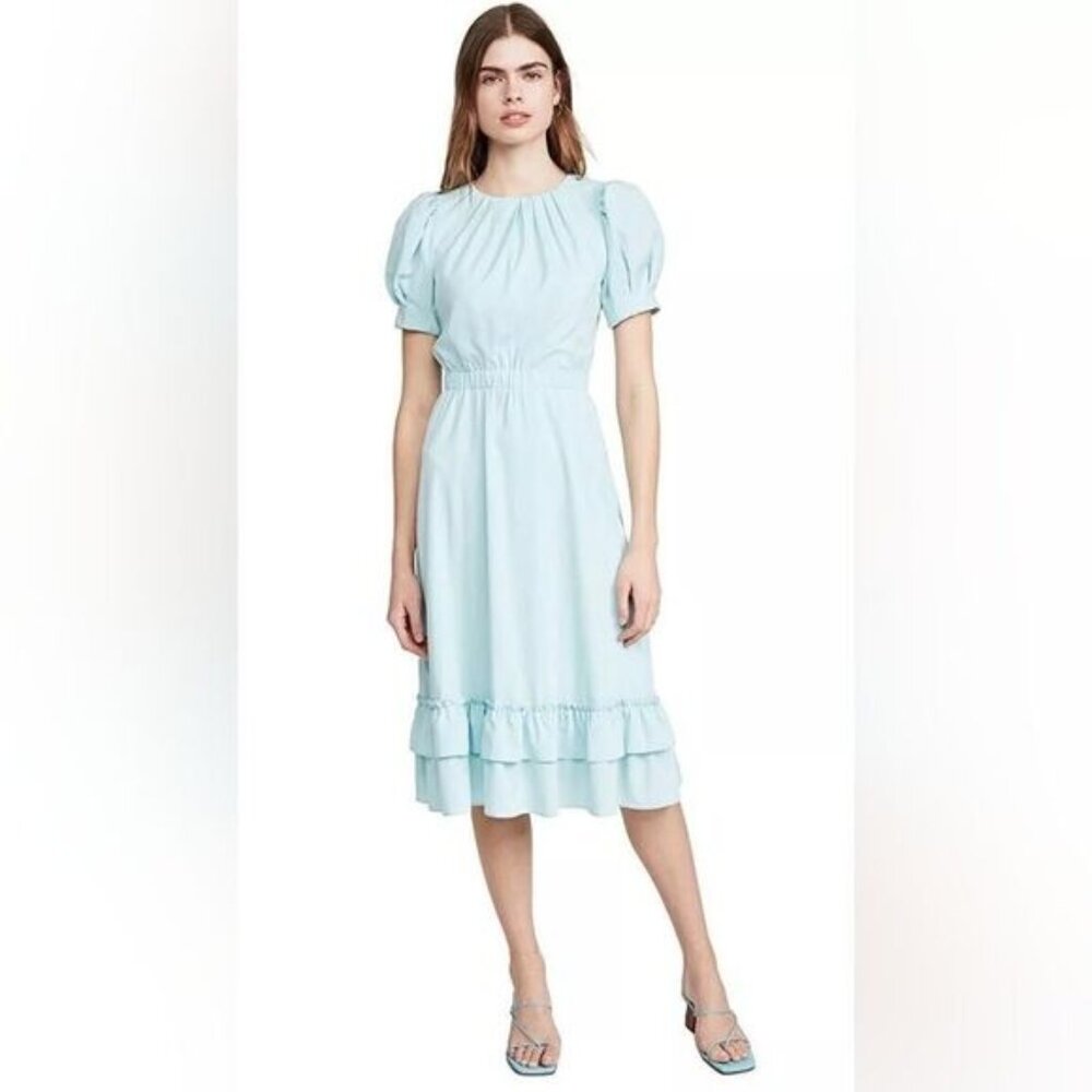 Size 14 High Quality Alice + Olivia Vida Midi Dress Baby Blue
